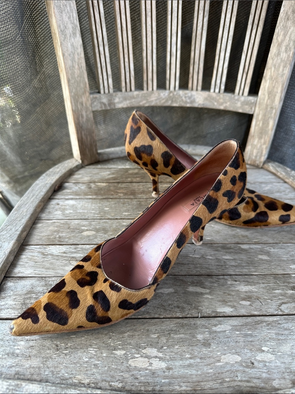 Alaia Leopard-Print Pointed-Toe Pumps - Brown & Black 39